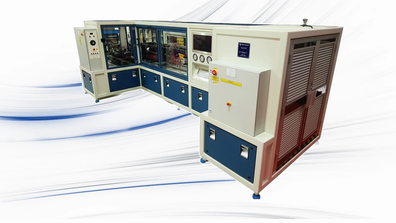 Comar-built electro-hydraulic test rig with RTC controls and software — part of the Integrated Test Systems group