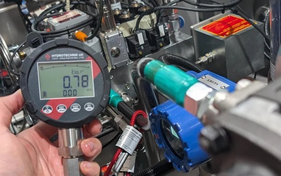 Calibrated pressure measurement on an RTC test rig with labelled transducers