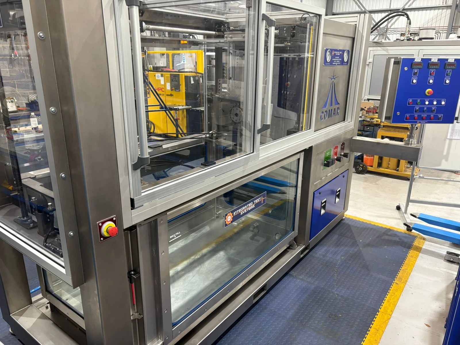 Air-under-water leak and pressure-integrity test rig (Comar / Integrated Test Systems)